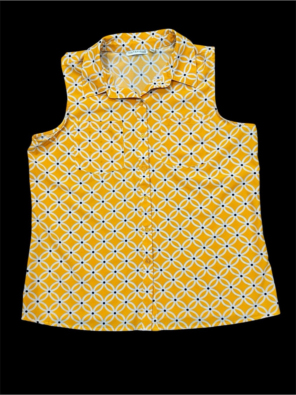 Notations Yellow Tank Top Sz XL New